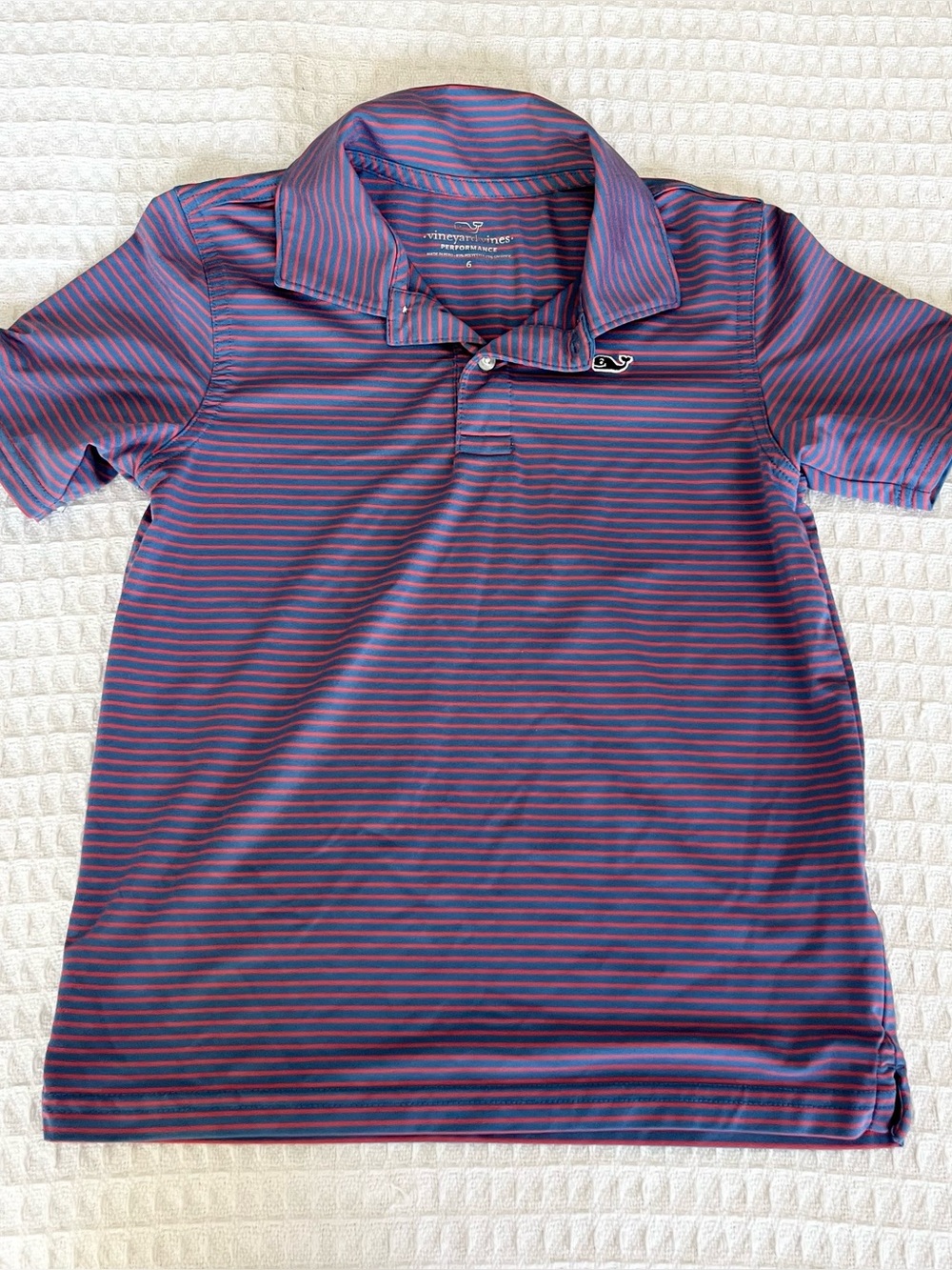 Vineyard Vines Kids Striped Polo red and blue size 6